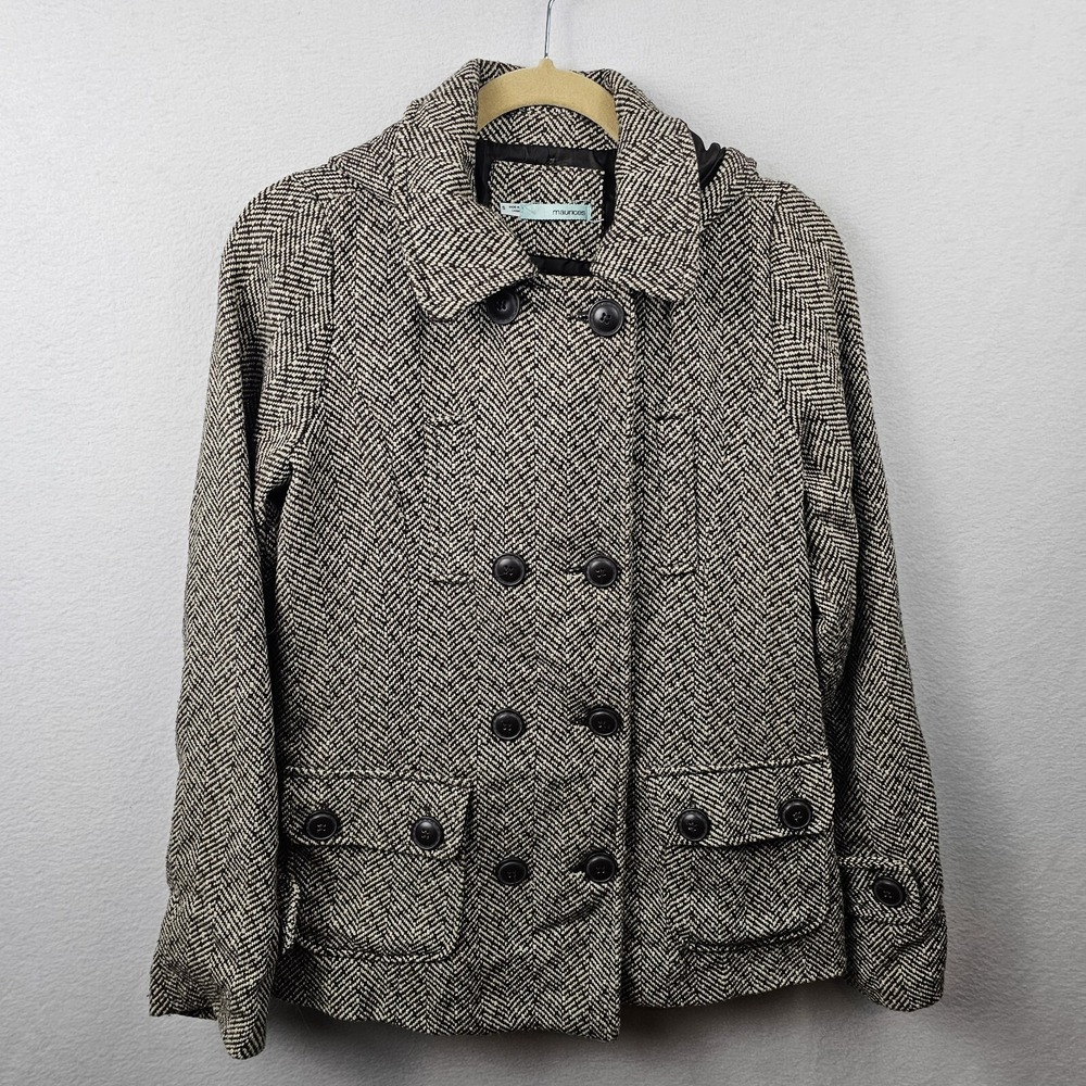 Maurices Women's Brown Tweed Size Small Removable Hood Coat
